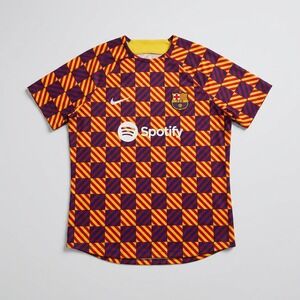 Nike FC Barcelona Womens Pre-Match Soccer Jersey Large DR4910-729 Senyera NWT